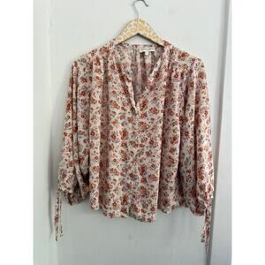 Cynthia Rowley Floral Blouse Button Front | Size Large